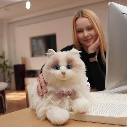 Interactive AI Robot Cat - Lifelike Companion Pet with Touch Feedback
